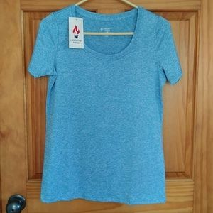 Liberty Pro Reflective Blue Scoop Neck Tee Shirt